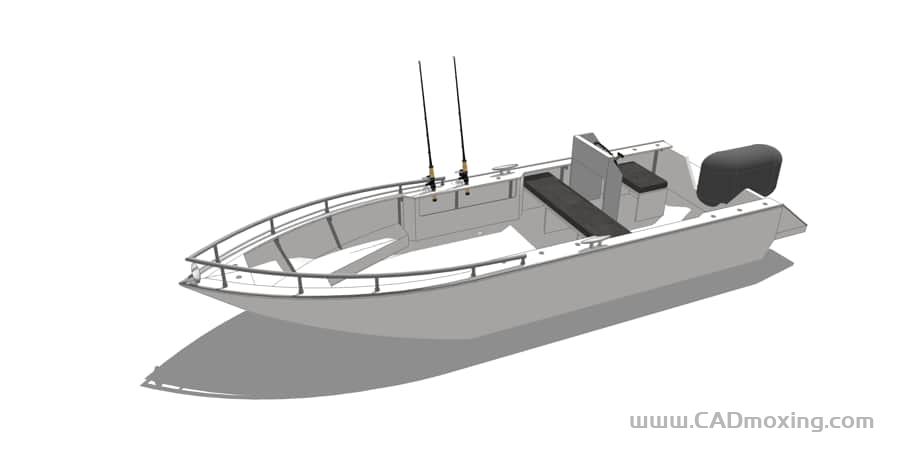 CAD模型网4.2米钓鱼渔船设计模型三维模型
