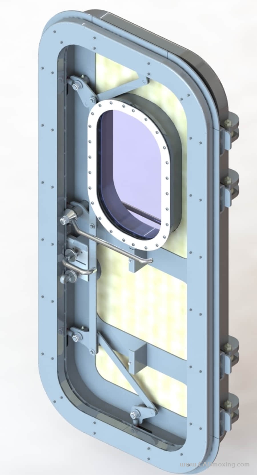 CAD模型网舰船潜艇水密防水舱门三维模型
