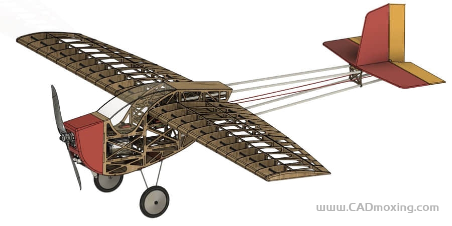 木制固定翼螺旋桨飞机遥控无人机航模