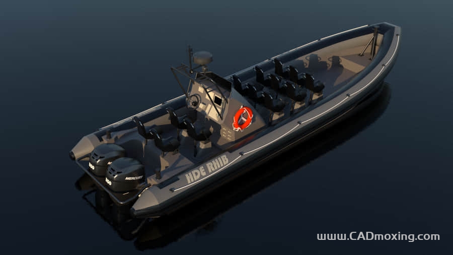 CAD模型网气艇高速冲锋舟三维模型