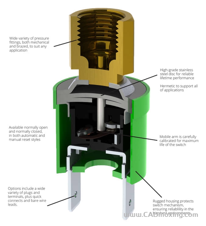 气压开关结构模型