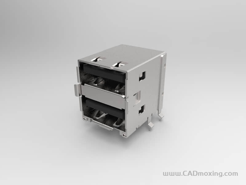 CAD模型网双USB2.0 端口模型三维模型 CAD模型网双USB2.0 端口模型三维模型