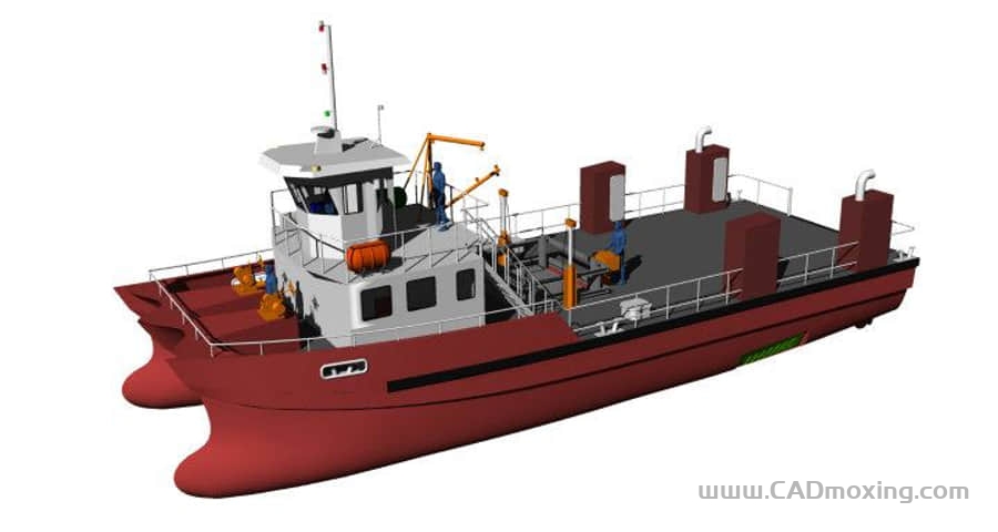 CAD模型网双体船设计模型三维模型