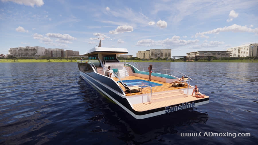 CAD模型网私人游艇外观设计方案三维模型