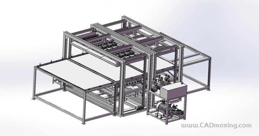 CAD模型网免漆板加热压片压平机 1.22米x2.44米三维模型 CAD模型网免漆板加热压片压平机 1.22米x2.44米三维模型