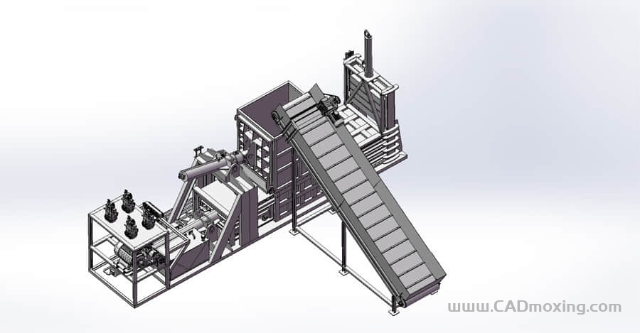 CAD模型网液压挤压式卧式打包机三维模型 CAD模型网液压挤压式卧式打包机三维模型