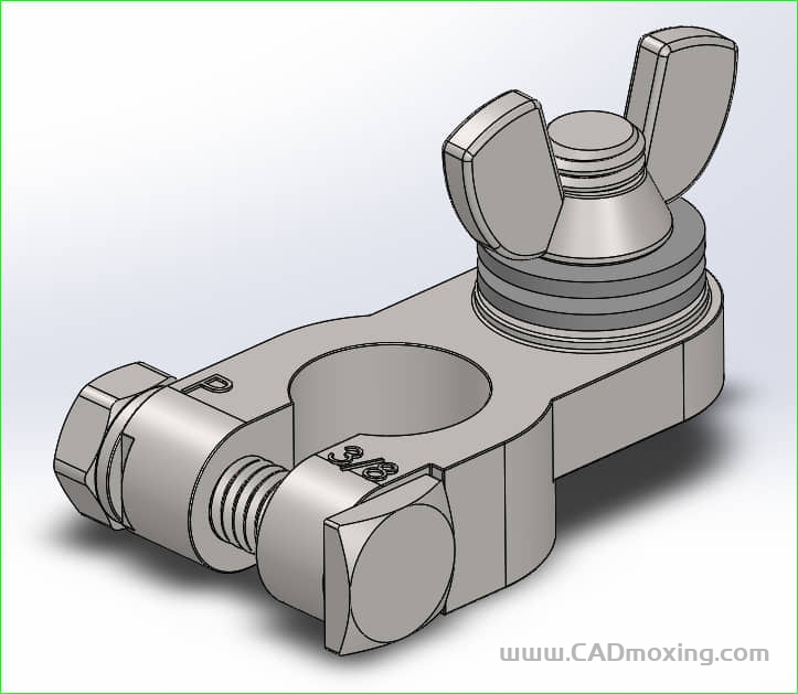 CAD模型网蓄电池正极端子夹具三维模型 CAD模型网蓄电池正极端子夹具三维模型