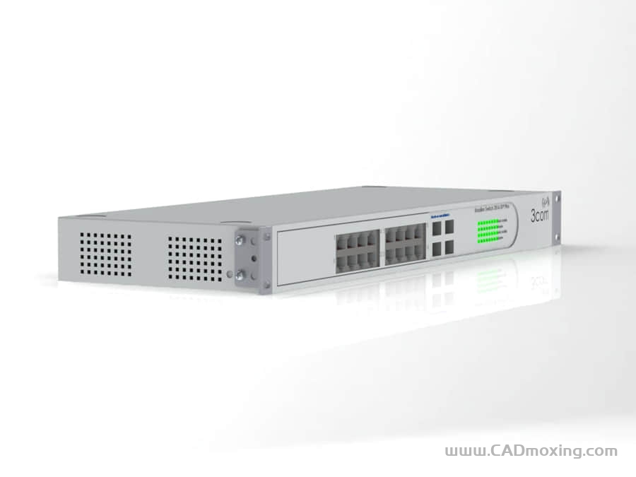 CAD模型网以太网SFP交换机三维模型 CAD模型网以太网SFP交换机三维模型