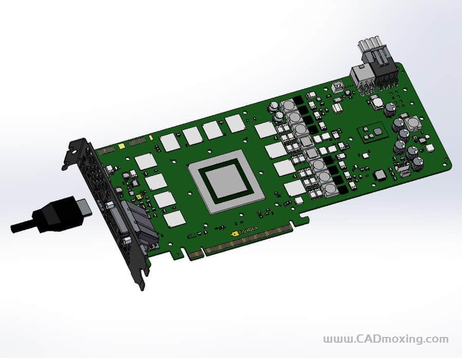CAD模型网英伟达电脑显卡 GTX-980 PCB基板三维模型 CAD模型网英伟达电脑显卡 GTX-980 PCB基板三维模型