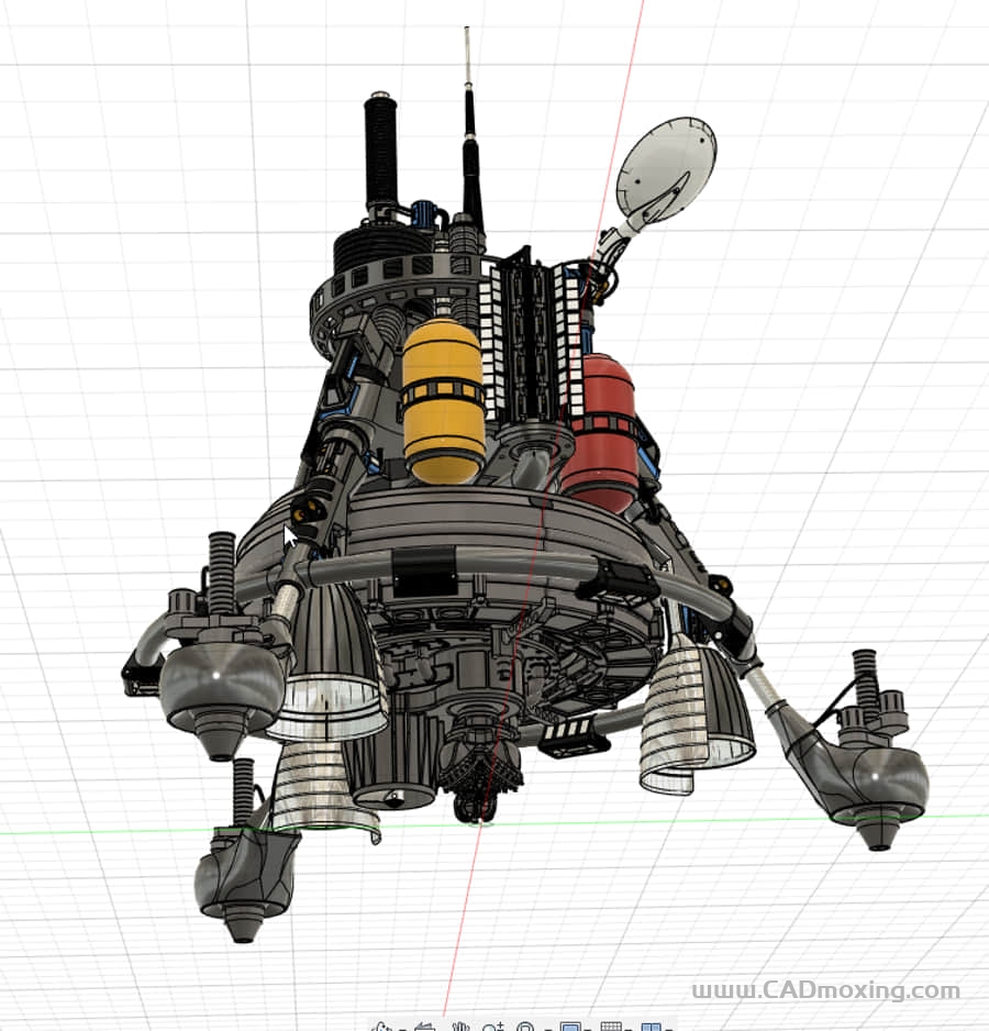 CAD模型网载人登月矿产勘探飞船三维模型