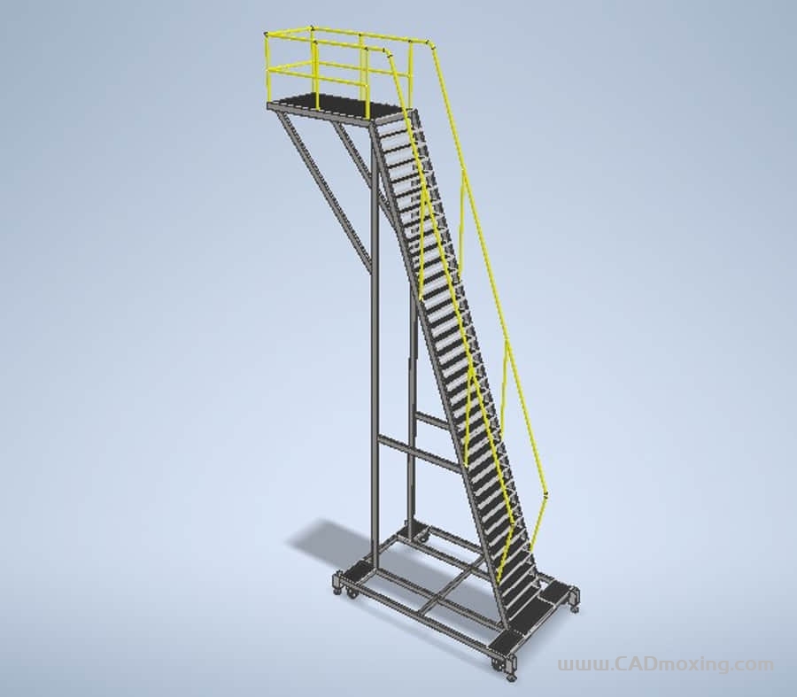 CAD模型网钢结构4米爬梯三维模型 CAD模型网钢结构4米爬梯三维模型