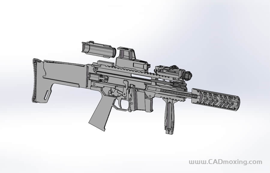 CAD模型网瑞士APC9卡宾枪模型（无弹匣）三维模型