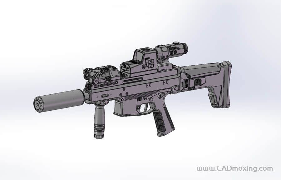 CAD模型网瑞士APC9卡宾枪模型(无弹匣)三维模型 CAD模型网瑞士APC9卡宾枪模型(无弹匣)三维模型