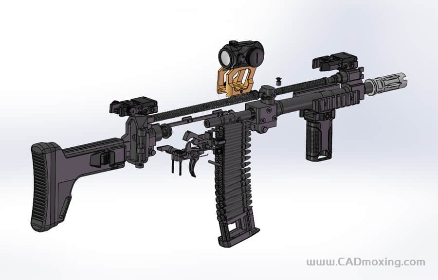 CAD模型网瑞士APC223突击步枪结构模型三维模型
