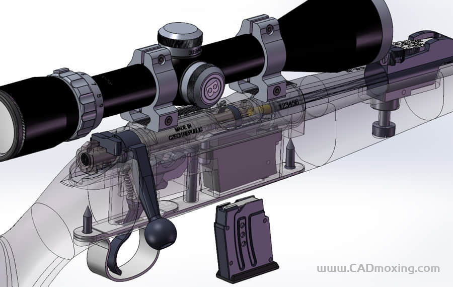 CAD模型网CZ-452 狙击步枪结构模型三维模型
