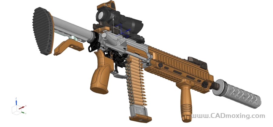 CAD模型网德国黑克勒科赫H&K416D自动步枪模型三维模型 CAD模型网德国黑克勒科赫H&K416D自动步枪模型三维模型