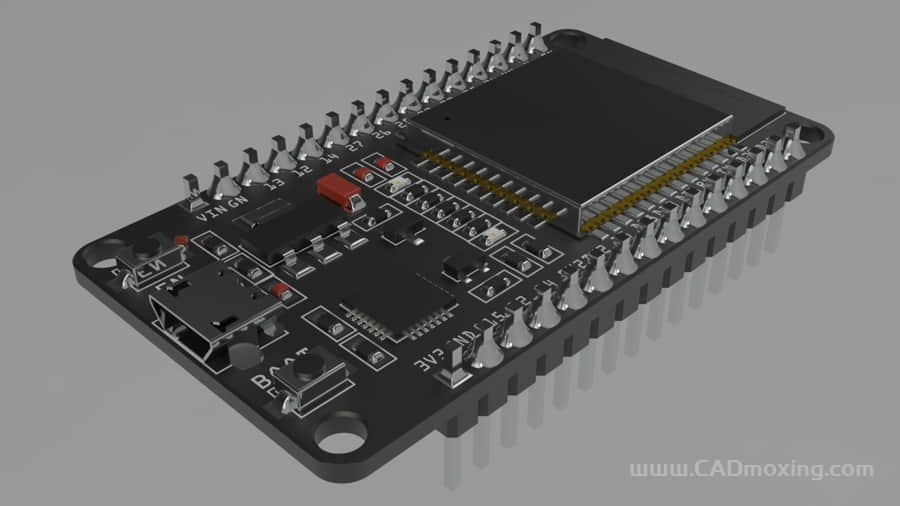 CAD模型网ESP32 DevKitV1 开发板三维模型 CAD模型网ESP32 DevKitV1 开发板三维模型