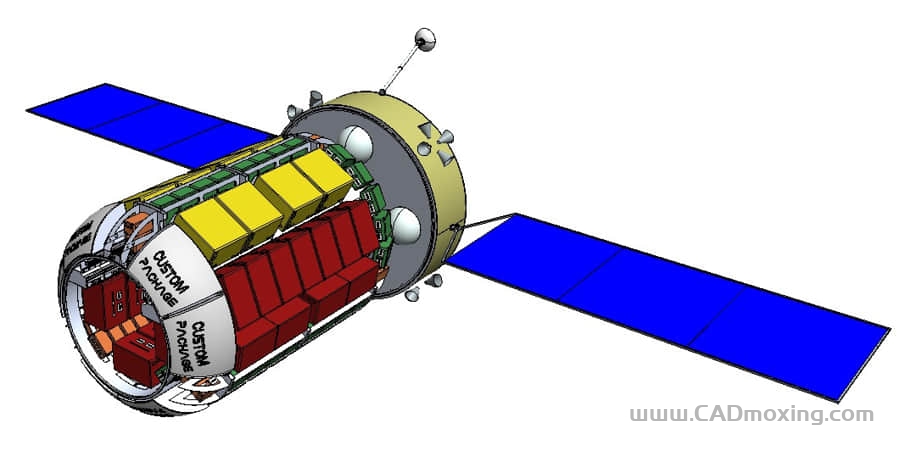 CAD模型网NASA运载火箭货源飞船空间站对接舱转运设计方案三维模型