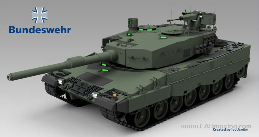 CAD模型网德军豹2A4坦克模型三维模型