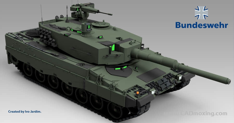 CAD模型网德军豹2A4坦克模型三维模型 CAD模型网德军豹2A4坦克模型三维模型