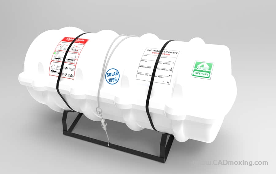 CAD模型网船舶充气式气垫救生筏方箱三维模型