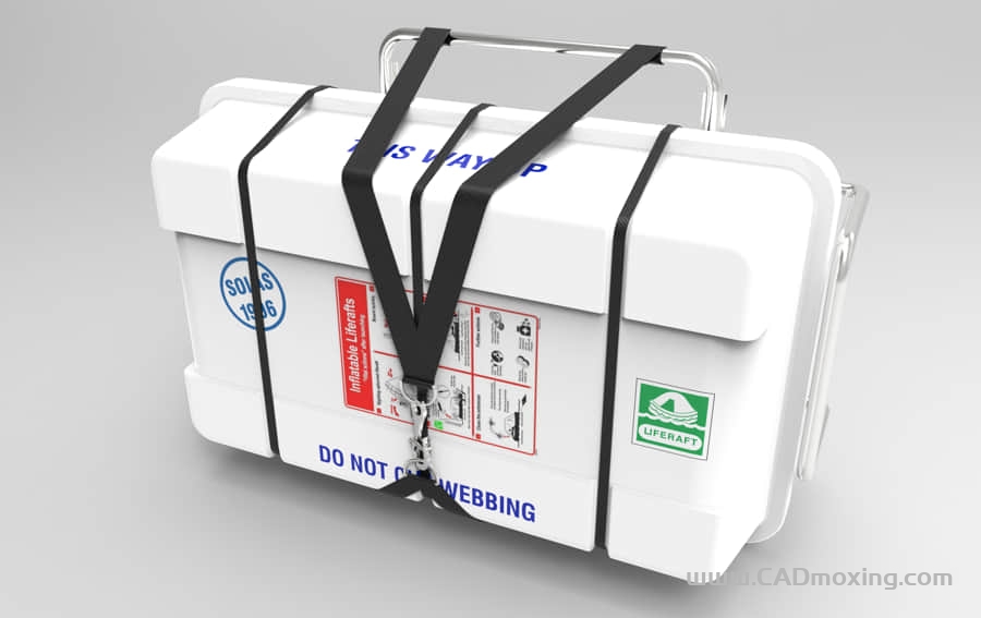 CAD模型网船舶充气式气垫救生筏方箱三维模型 CAD模型网船舶充气式气垫救生筏方箱三维模型