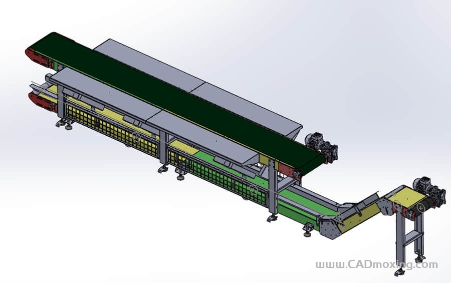 CAD模型网带式输送机设计方案三维模型 CAD模型网带式输送机设计方案三维模型