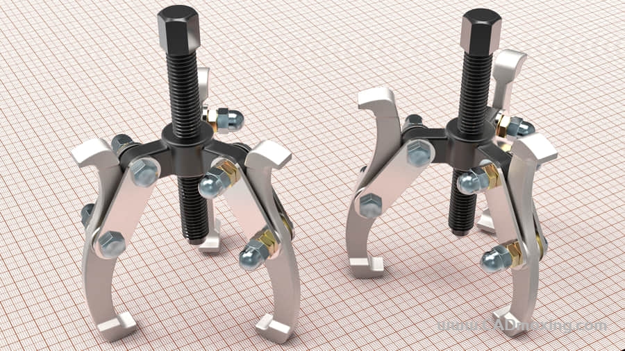 CAD模型网三爪滚珠轴承提拉拔器工具三维模型 CAD模型网三爪滚珠轴承提拉拔器工具三维模型