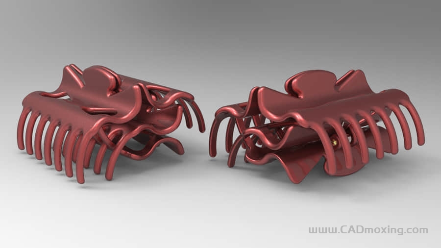 CAD模型网发夹大号鲨鱼抓夹三维模型 CAD模型网发夹大号鲨鱼抓夹三维模型