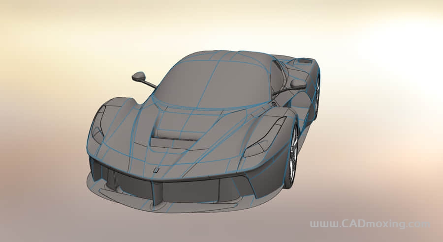 SOLIDWORKS法拉利跑车外形曲面建模（带设计树）