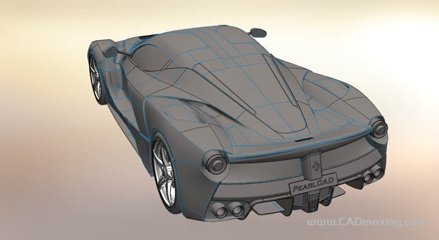 CAD模型网SOLIDWORKS法拉利跑车外形曲面建模（带设计树）三维模型