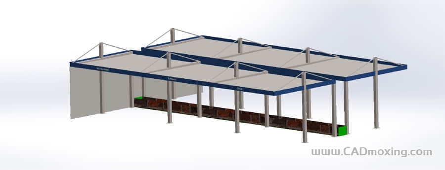 CAD模型网钢结构户外停车场三维模型 CAD模型网钢结构户外停车场三维模型