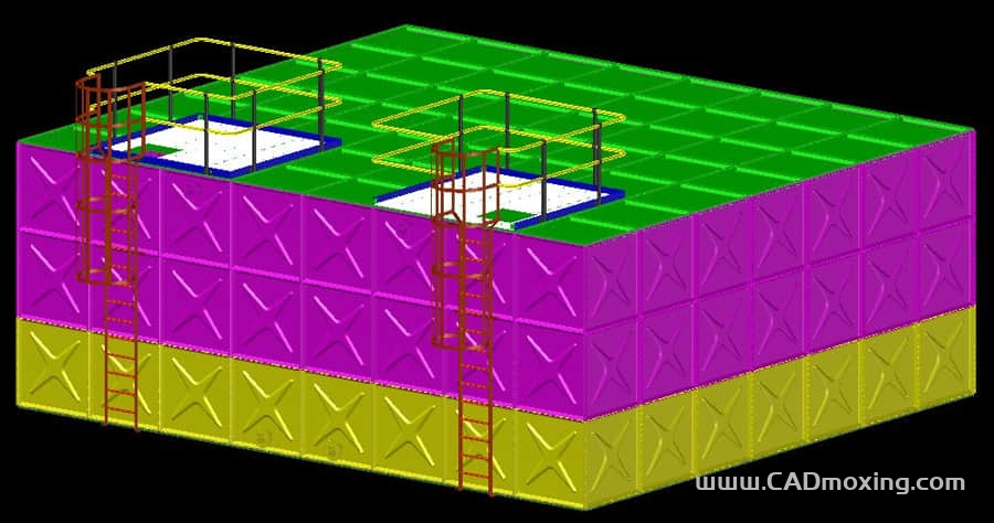 CAD模型网钢结构模块化水箱三维模型 CAD模型网钢结构模块化水箱三维模型