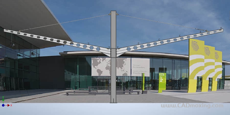 CAD模型网钢结构停车场顶篷三维模型 CAD模型网钢结构停车场顶篷三维模型