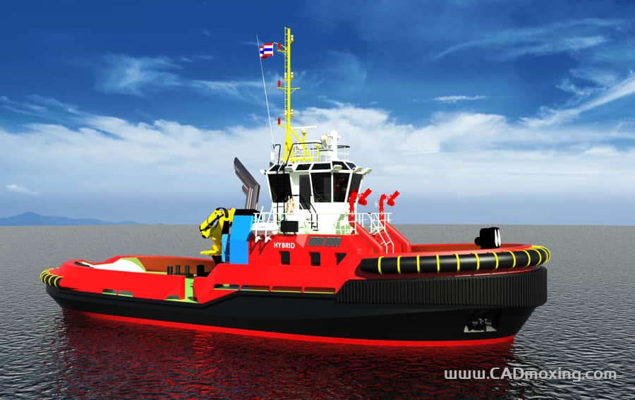 CAD模型网港口拖船模型三维模型 CAD模型网港口拖船模型三维模型