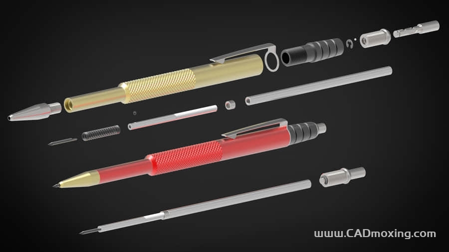 CAD模型网刚硬度金属钨钢划线开箱按压笔三维模型 CAD模型网刚硬度金属钨钢划线开箱按压笔三维模型