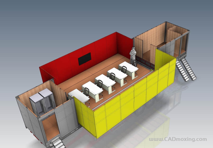 CAD模型网可扩展移动式集装箱临时指挥作战通讯车三维模型 CAD模型网可扩展移动式集装箱临时指挥作战通讯车三维模型