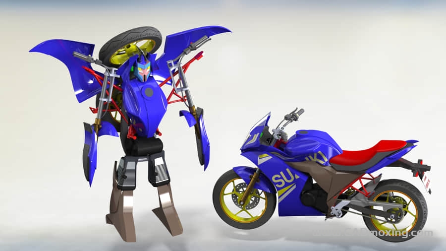 CAD模型网铃木Gixxer变形玩具摩托车三维模型 CAD模型网铃木Gixxer变形玩具摩托车三维模型