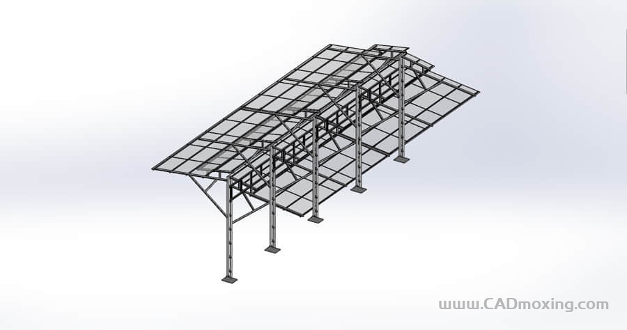 CAD模型网模块化钢结构停车场顶棚三维模型 CAD模型网模块化钢结构停车场顶棚三维模型
