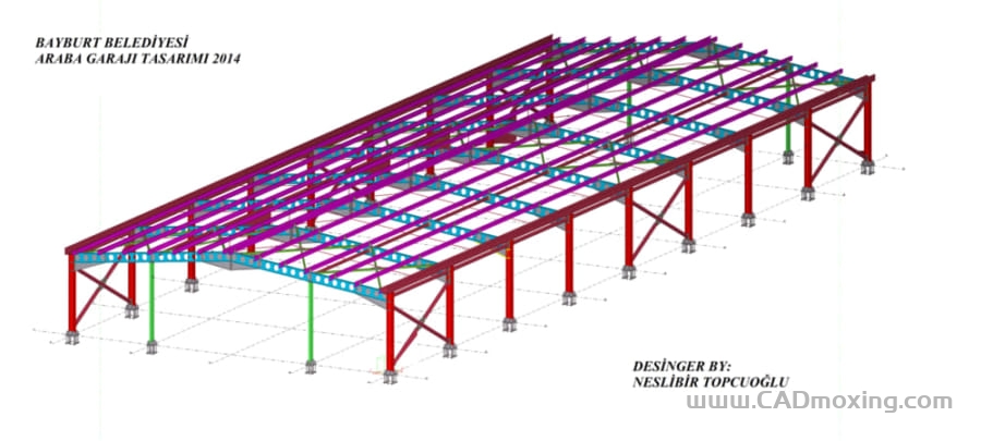 CAD模型网钢结构车间厂房60×30米设计图纸三维模型 CAD模型网钢结构车间厂房60×30米设计图纸三维模型