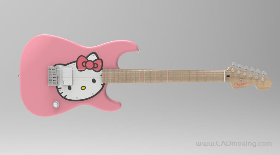 CAD模型网Fender Hello 乐器电吉他三维模型