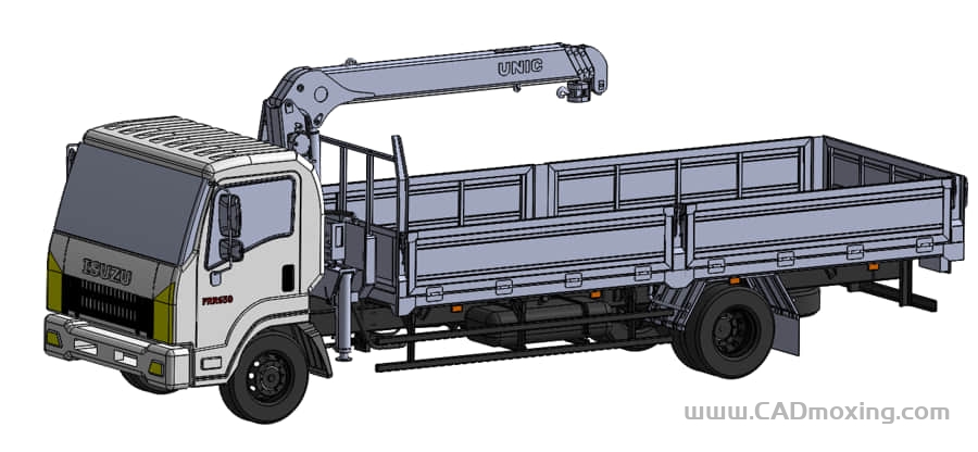 CAD模型网五十铃起重机随车吊卡车一比一模型三维模型 CAD模型网五十铃起重机随车吊卡车一比一模型三维模型