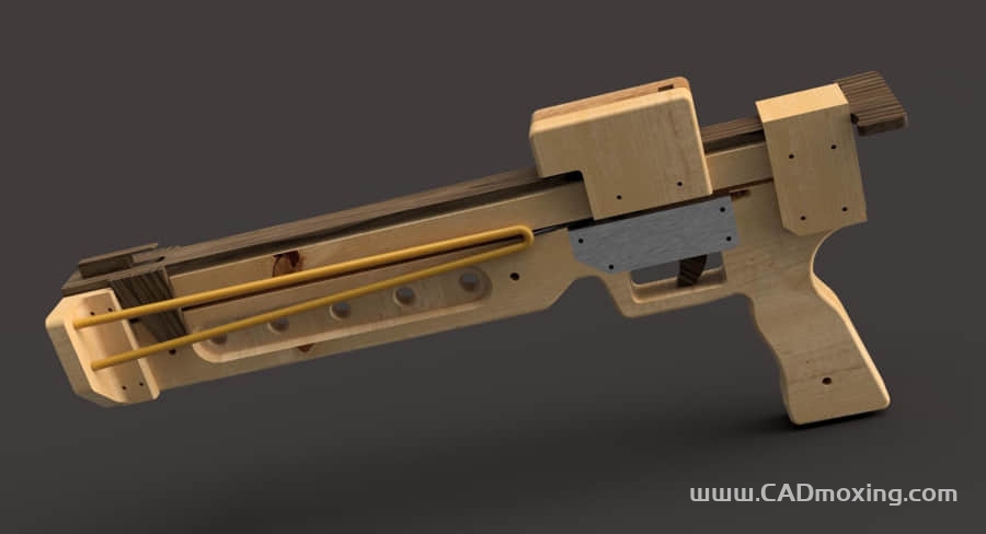 CAD模型网木制橡皮弹弓枪三维模型 CAD模型网木制橡皮弹弓枪三维模型
