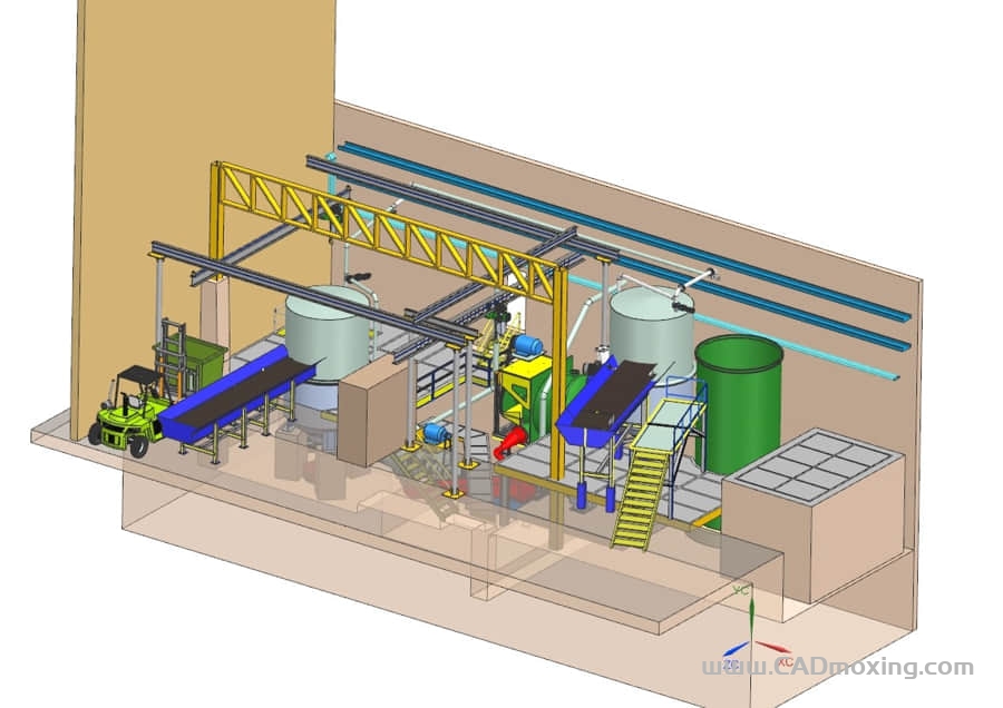 CAD模型网造纸厂碎浆机处理生产线设计方案三维模型 CAD模型网造纸厂碎浆机处理生产线设计方案三维模型