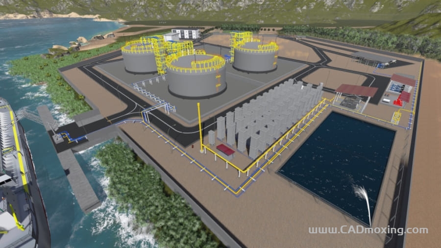 CAD模型网LNG码头储存系统方案三维模型 CAD模型网LNG码头储存系统方案三维模型