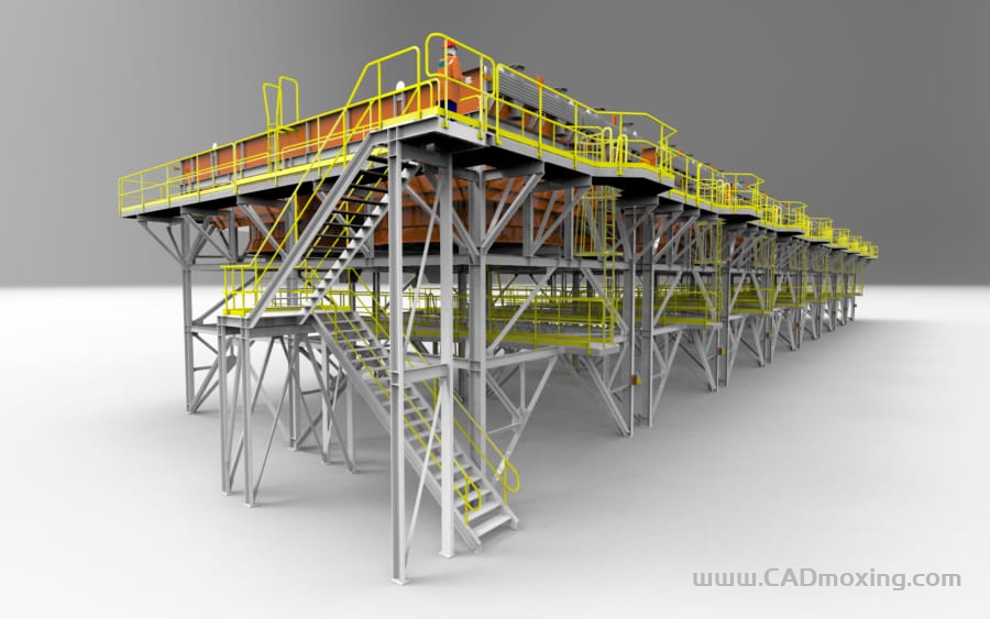 CAD模型网钢结构高温液体净化过滤设备设计方案三维模型