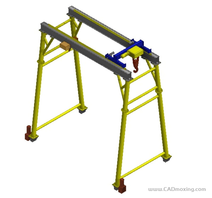 CAD模型网钢结构双轨道桁吊起重机结构模型三维模型 CAD模型网钢结构双轨道桁吊起重机结构模型三维模型