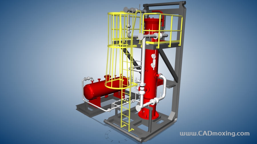 CAD模型网过滤冷凝罐冷凝器三维模型 CAD模型网过滤冷凝罐冷凝器三维模型