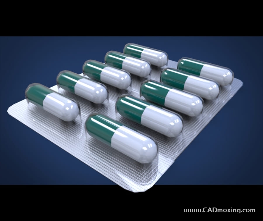 CAD模型网药片铝箔包装胶囊三维模型 CAD模型网药片铝箔包装胶囊三维模型