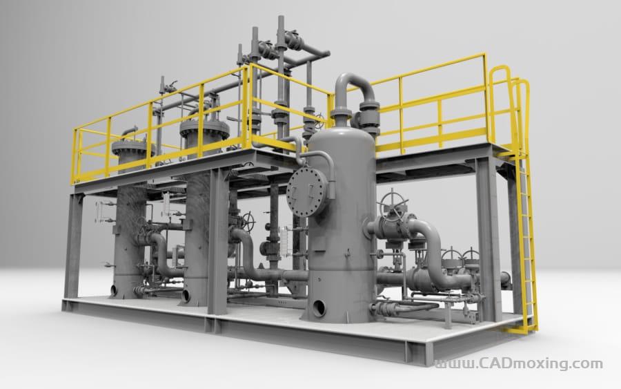 CAD模型网燃气过滤器聚结器带电加热设备三维模型 CAD模型网燃气过滤器聚结器带电加热设备三维模型